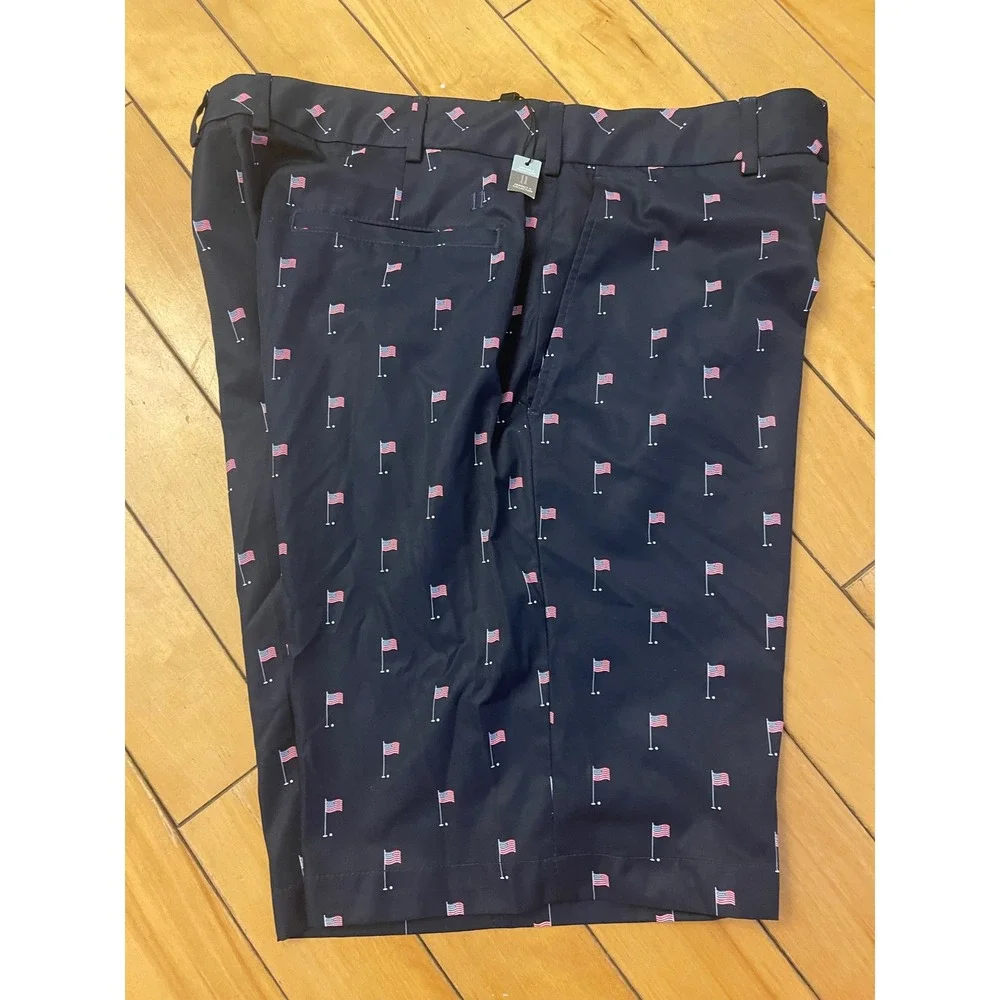 Walter Hagen Mens Golf Shorts Navy American Flag Perfect 11 W35 10in Inseam NWT - Picture 5 of 10